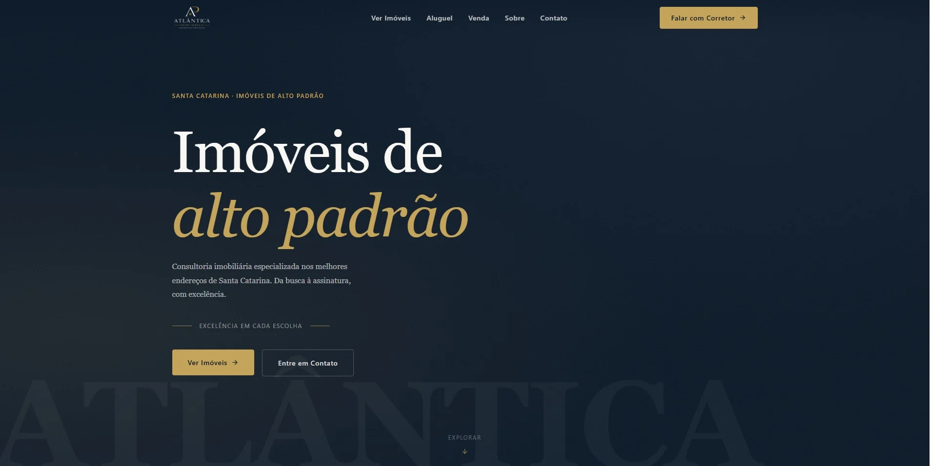 Atlântica Prime Imóveis — plataforma imobiliária